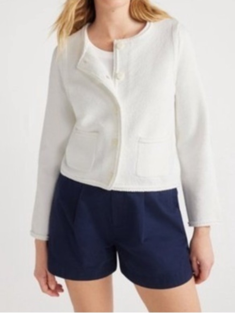 Free Assembly Crochet Trim Cardigan NWOT